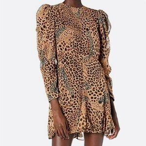 Kooples leopard brown dress with shimmer NEW